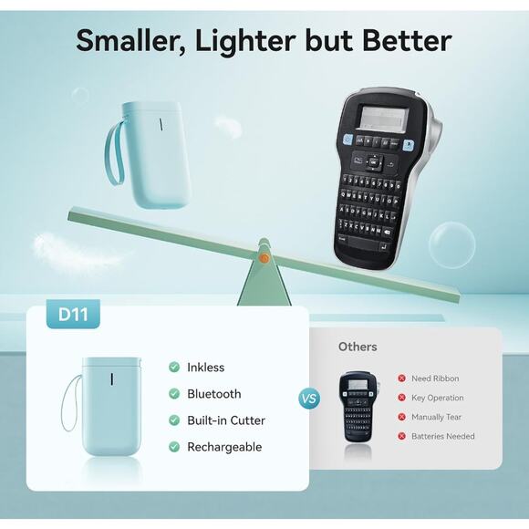 Label Maker Tape Included Wireless Multiple Templates USB Rechargeable - Picture 3 of 9